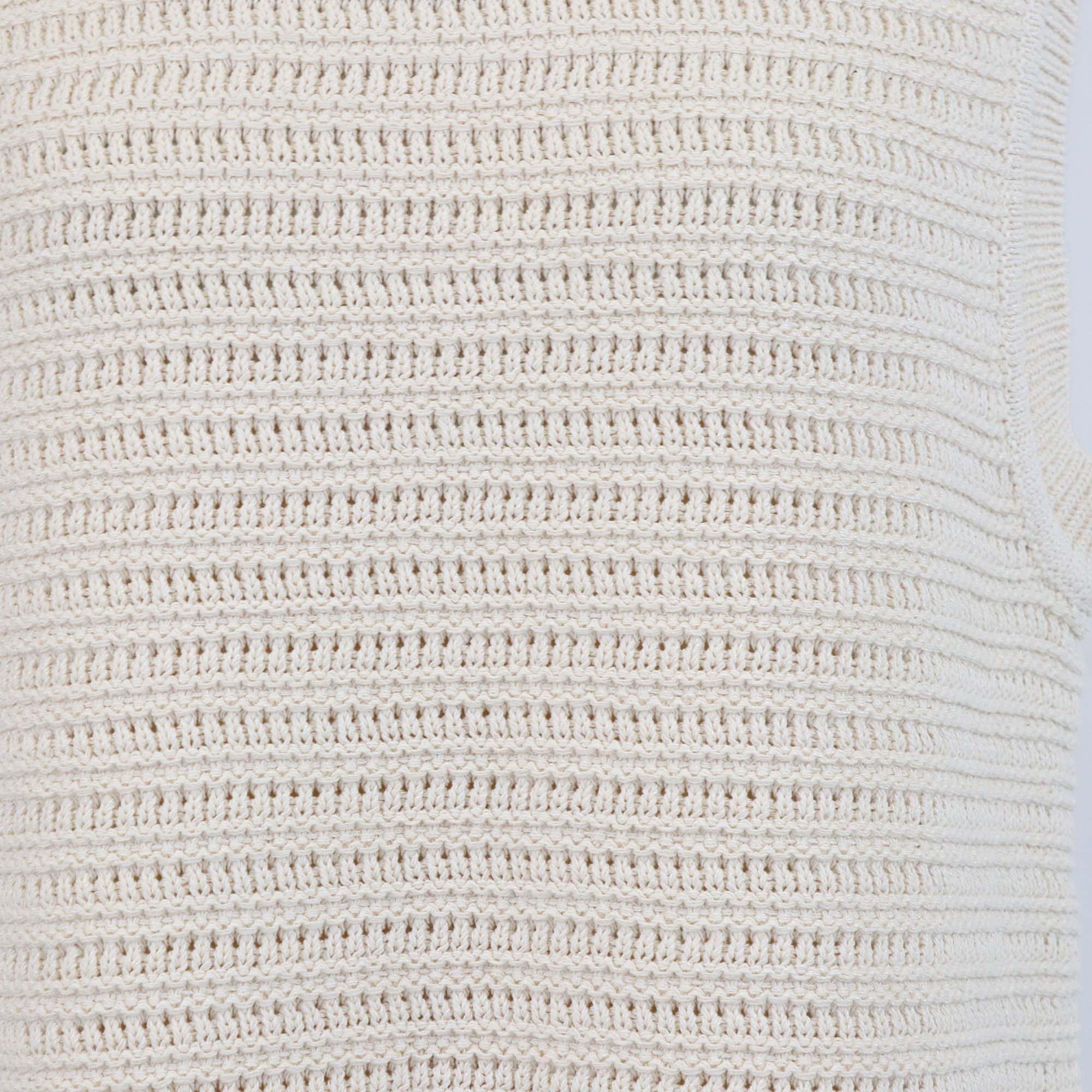 Soft Goat Beige Blend Cotton Crochet Vest