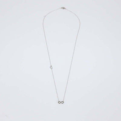 Damiani 18K White Gold Infinity Diamond Pendant Necklace