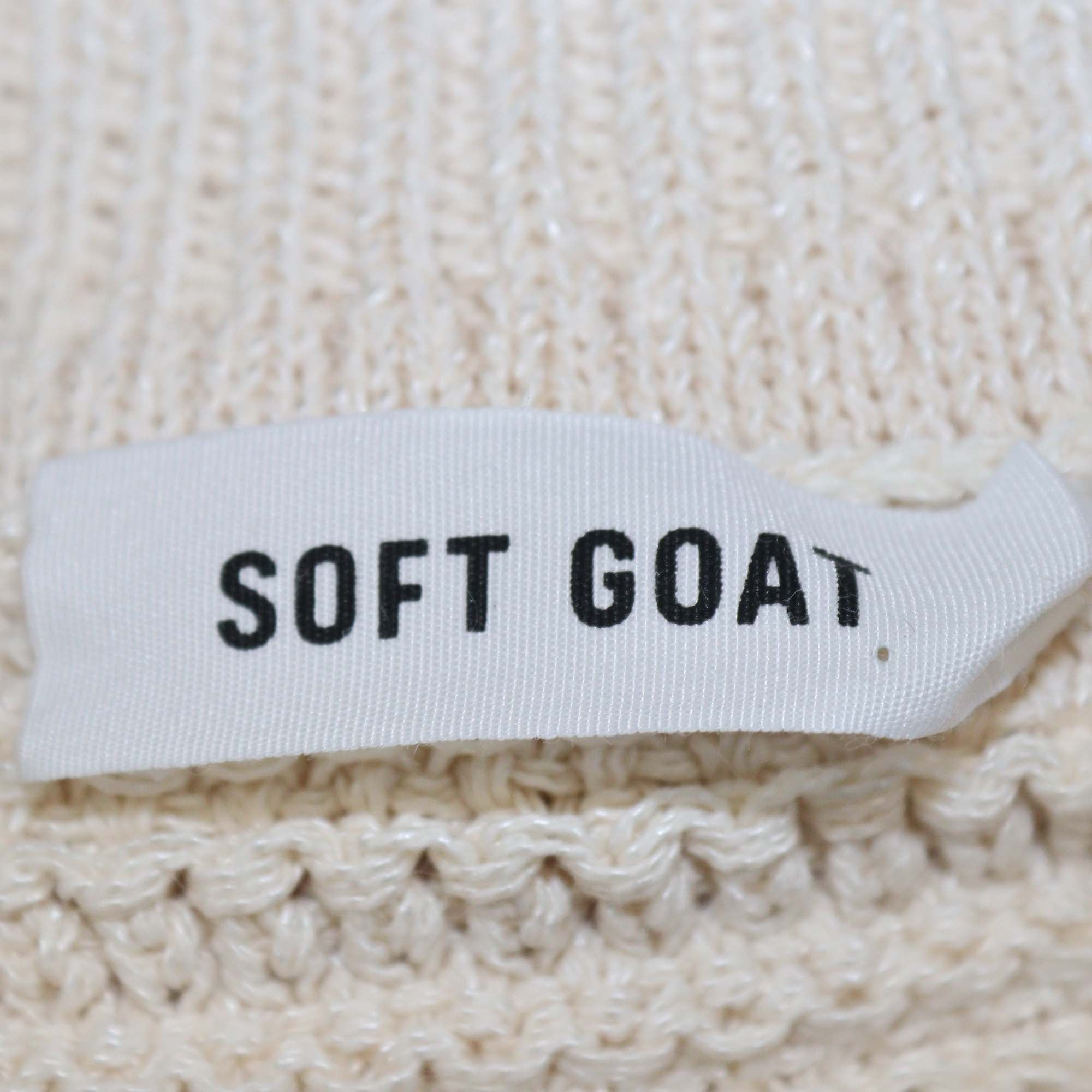 Soft Goat Beige Blend Cotton Crochet Vest