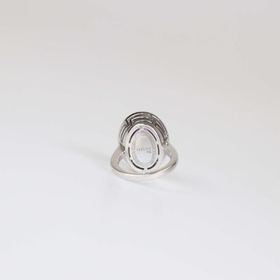 Versace 18K White Gold Diamond Amethyst Cocktail Ring