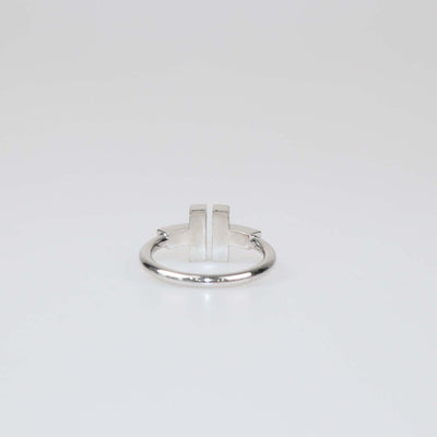 Tiffany & Co. 18K White Gold Enamel Diamond Ring Size 6 US