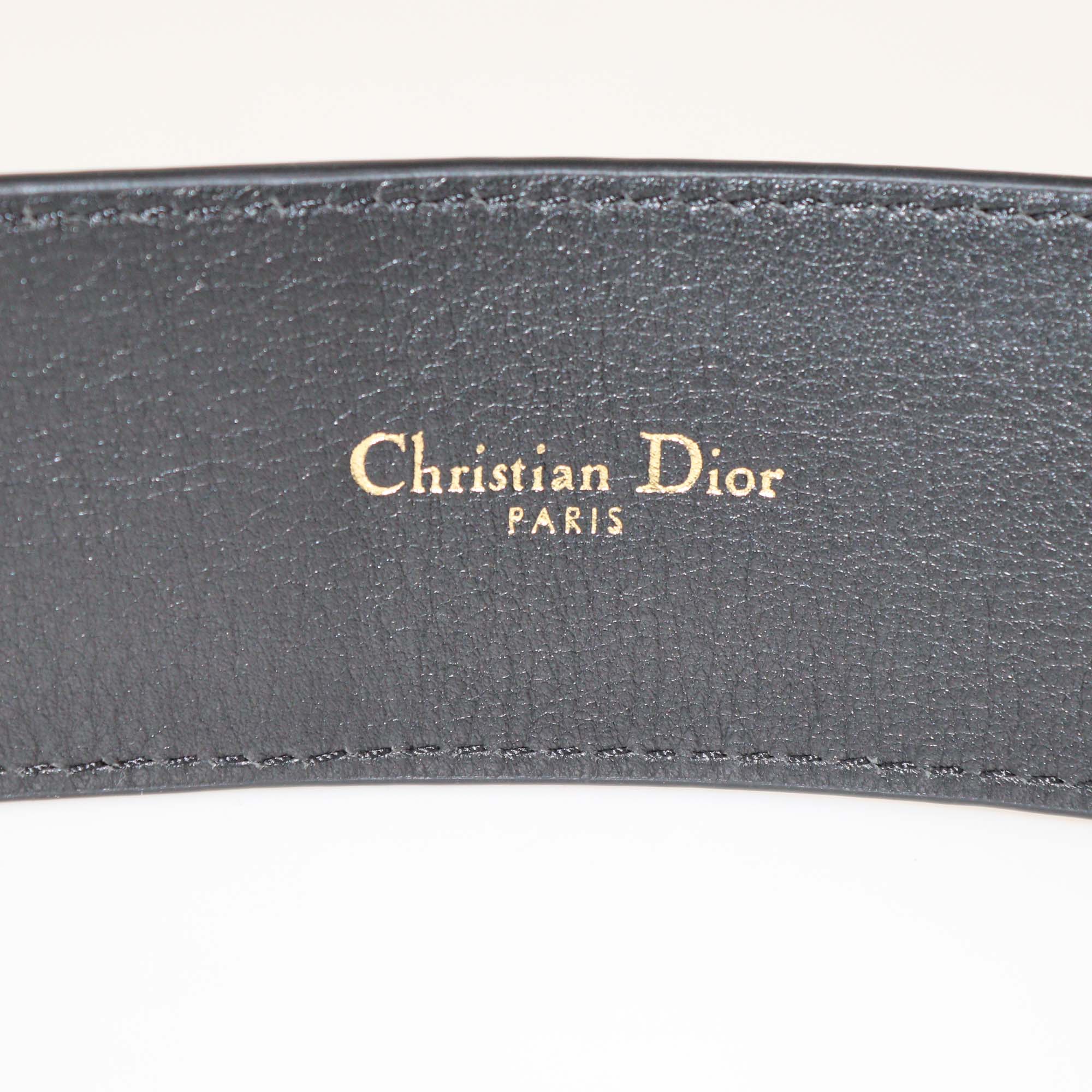 Christian Dior Black Leather Wide 30 Montaigne Belt