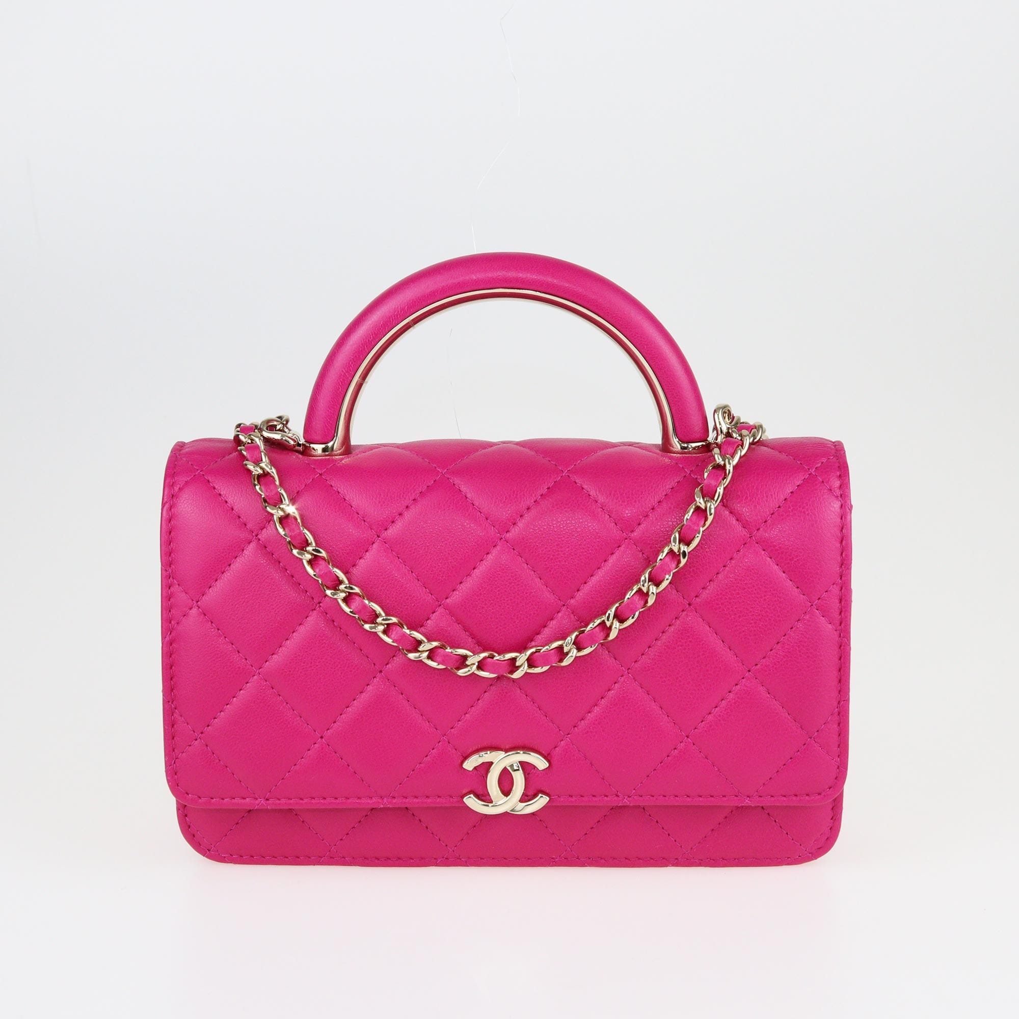 Fuchsia CC Chain Top Handle Bag Bags Chanel 