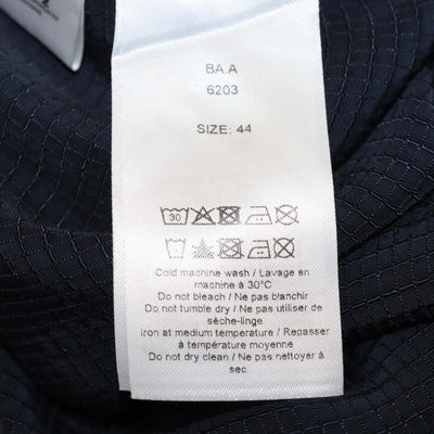 Ganni Navy Blue Viscose Woven Pattern Button Front Shirt