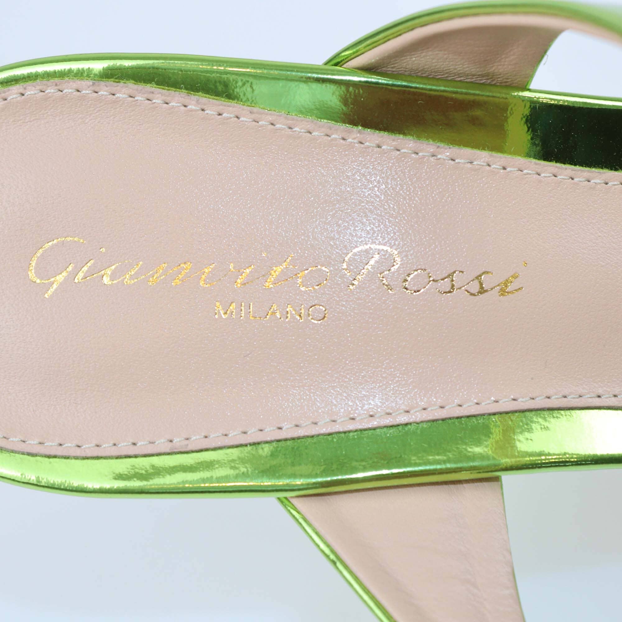 Gianvito Rossi Metal Kiwi Aure Sandals Womens Gianvito Rossi 