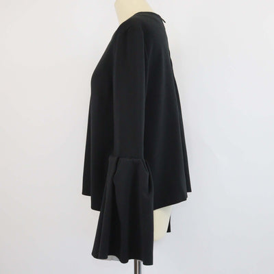 Roksanda Black Blend Fabric Poplin Bell Sleeve Blouse