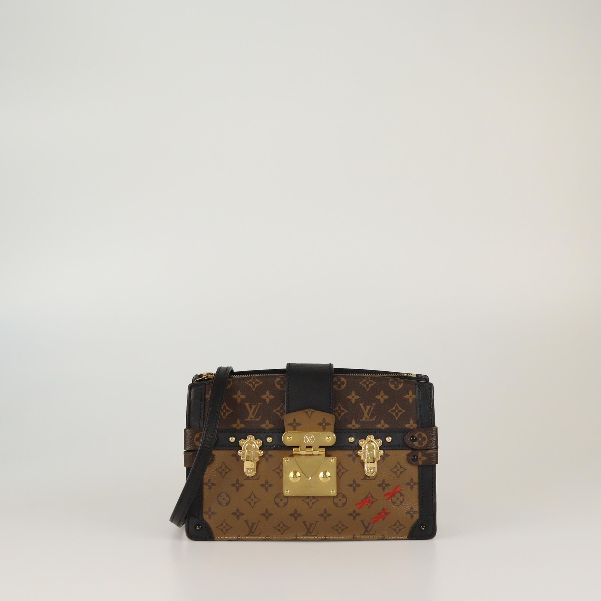Louis Vuitton Black Monogram Reverse Canvas Trunk Clutch Womens Louis Vuitton 