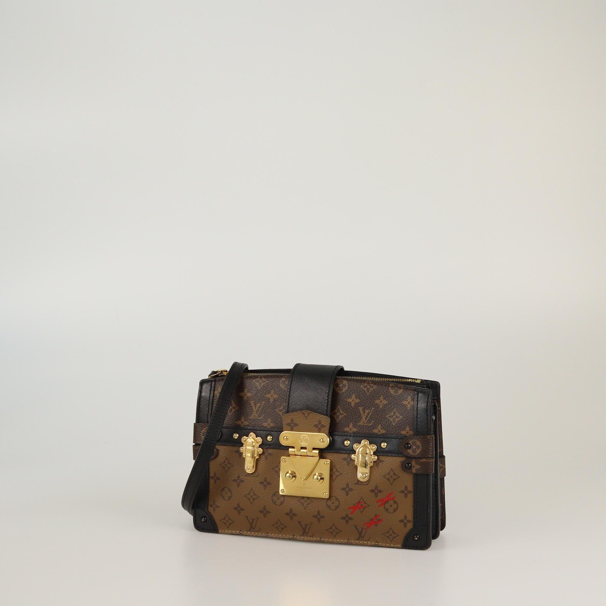 Louis Vuitton Black Monogram Reverse Canvas Trunk Clutch Womens Louis Vuitton 
