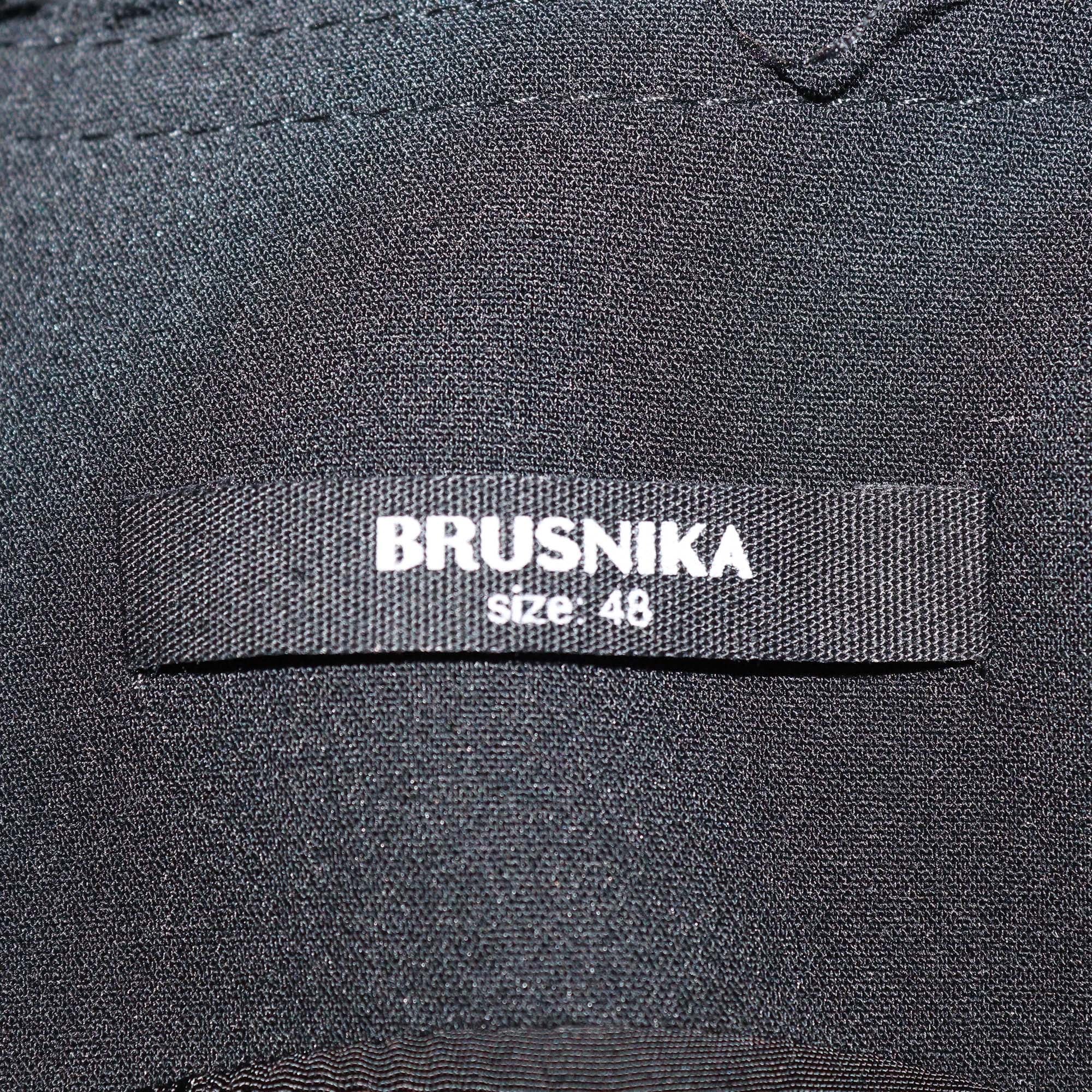 Brusnika Black Blend Viscose and Denim Button Front Vest