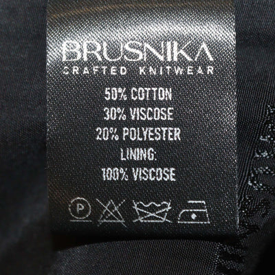 Brusnika Black Blend Viscose and Denim Button Front Vest