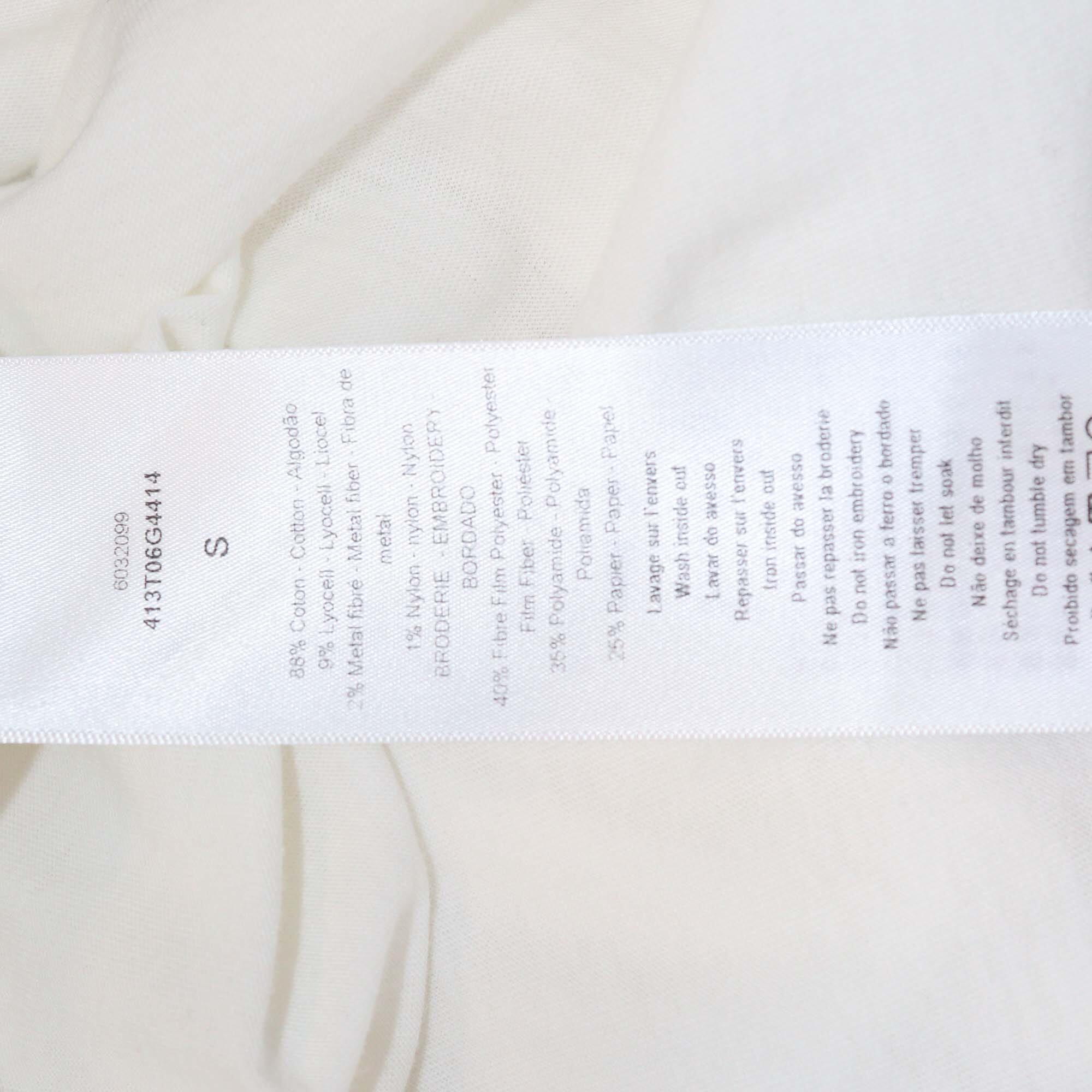 Christian Dior White/Gold Embroidered Logo T-Shirt Womens Christian Dior 