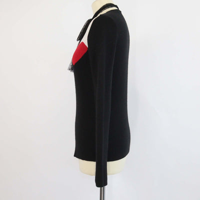 RED Valentino Tricolor Knitted Fabric Crew Neck Sweater