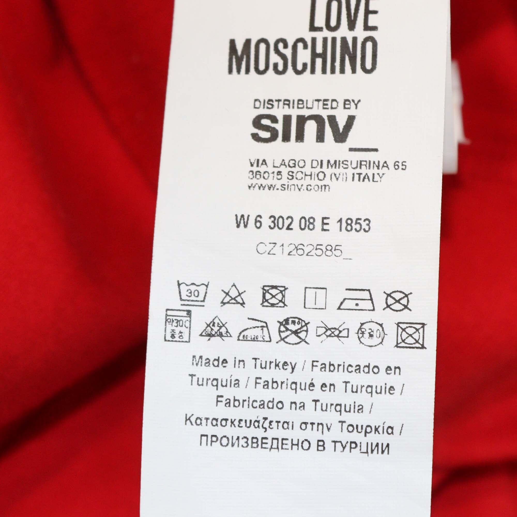 Love Moschino Red Crystal Logo Crew Neck Long Sleeve Sweatshirt Womens Love Moschino 