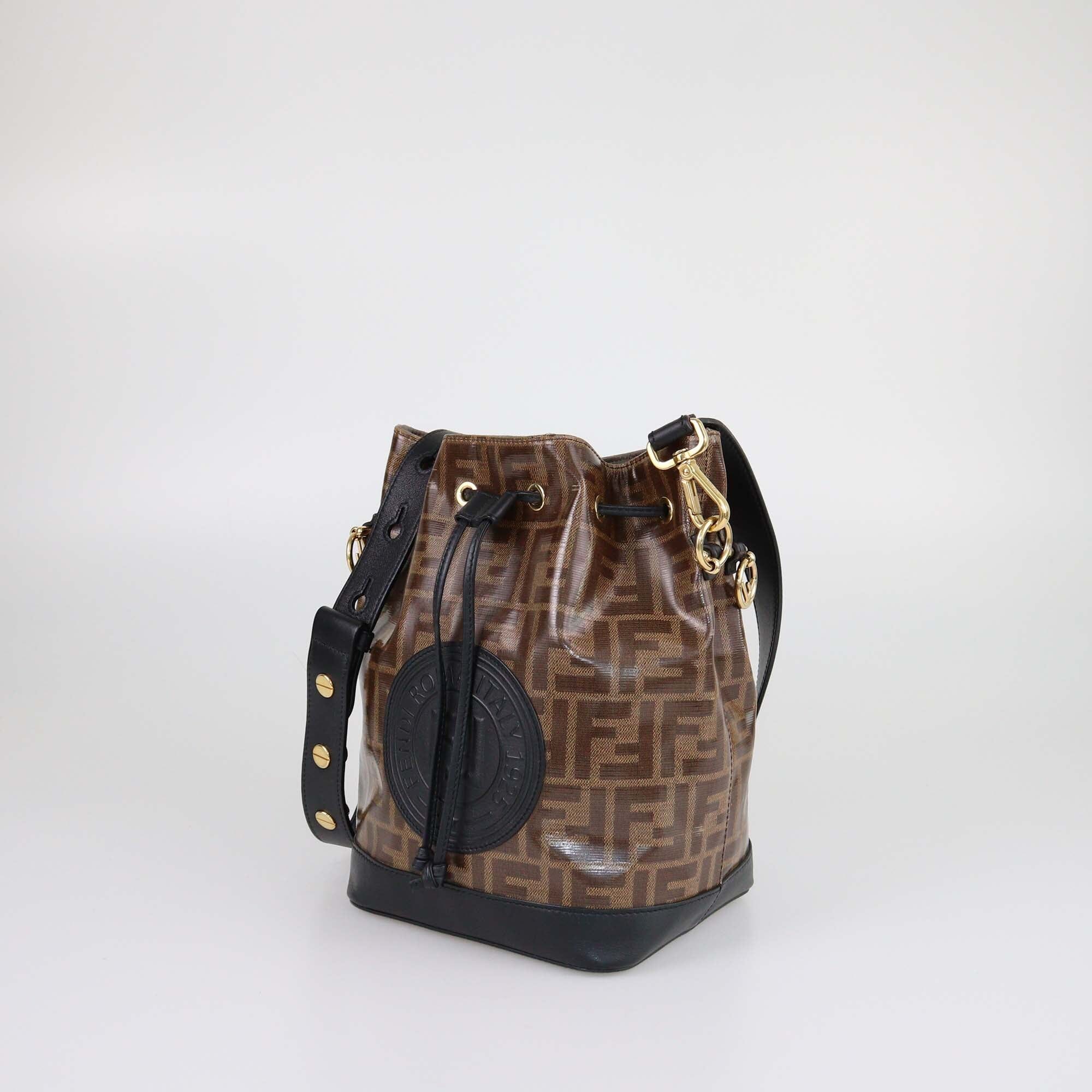 Fendi Brown/Black FF Mon Tresor Bucket Bag Womens Fendi 