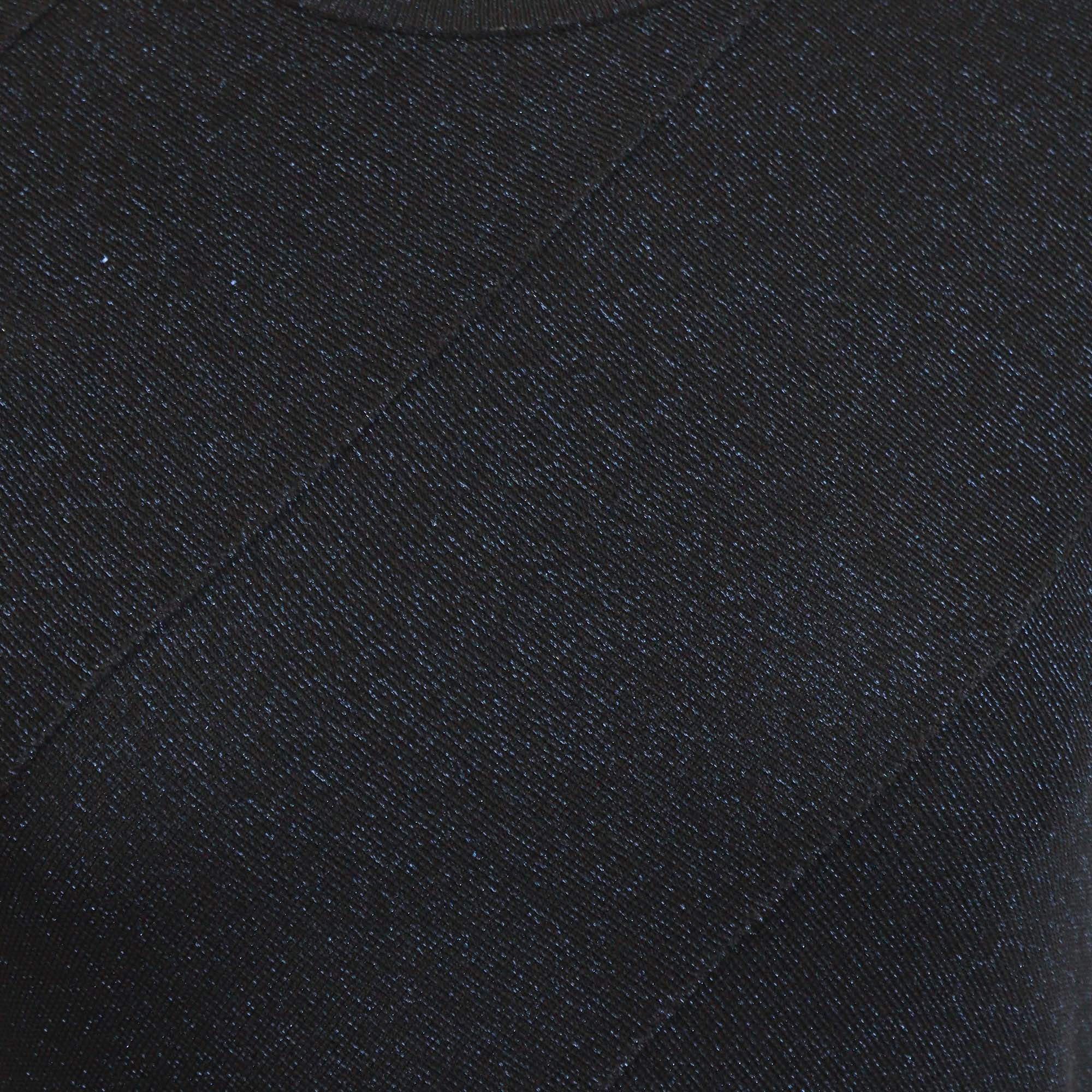Stella McCartney Midnight Blue Blend Viscose Lurex Ribbed Knit Midi Dress