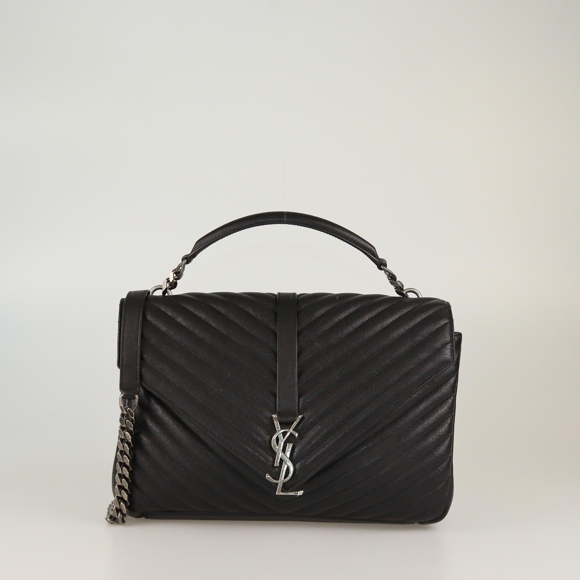 Saint Laurent Black Matelasse Large College Top Handle Bag Womens Saint Laurent 
