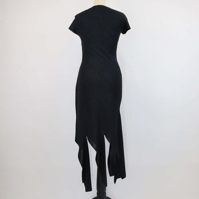 Stella McCartney Midnight Blue Blend Viscose Lurex Ribbed Knit Midi Dress