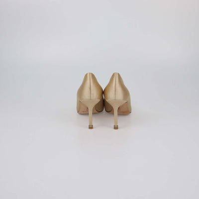 Manolo Blahnik Beige Satin Hangisi Pumps
