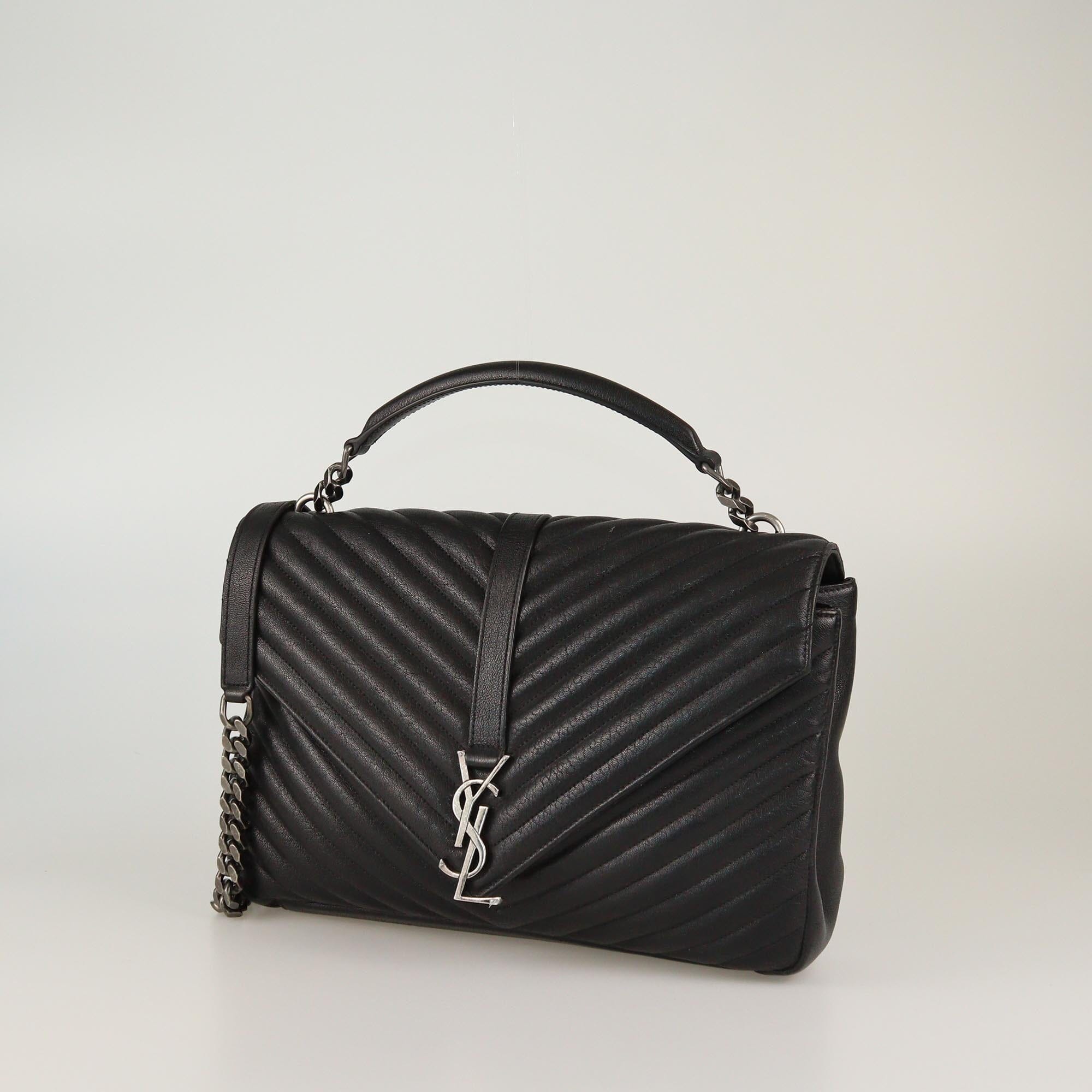 Saint Laurent Black Matelasse Large College Top Handle Bag Womens Saint Laurent 