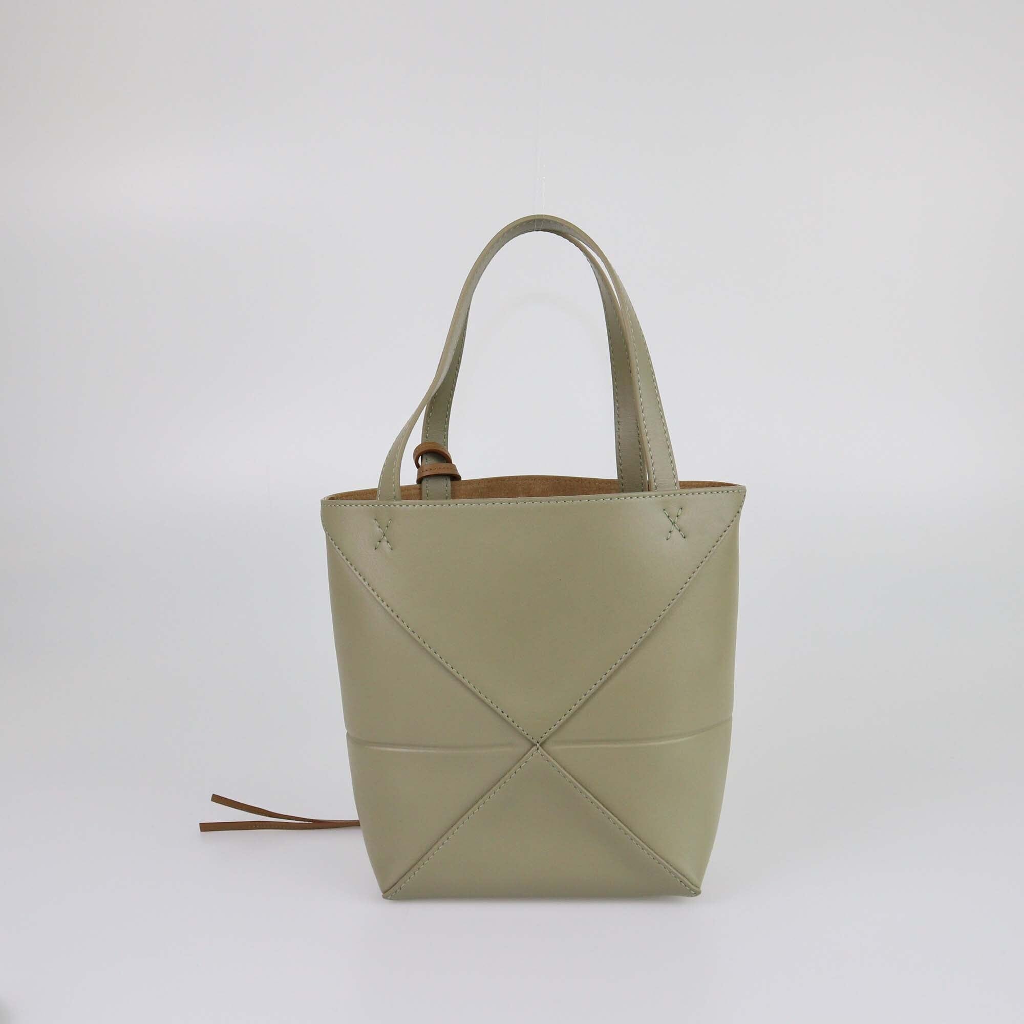 Loewe Eucalyptus Green Mini Puzzle Fold Tote Womens Loewe 