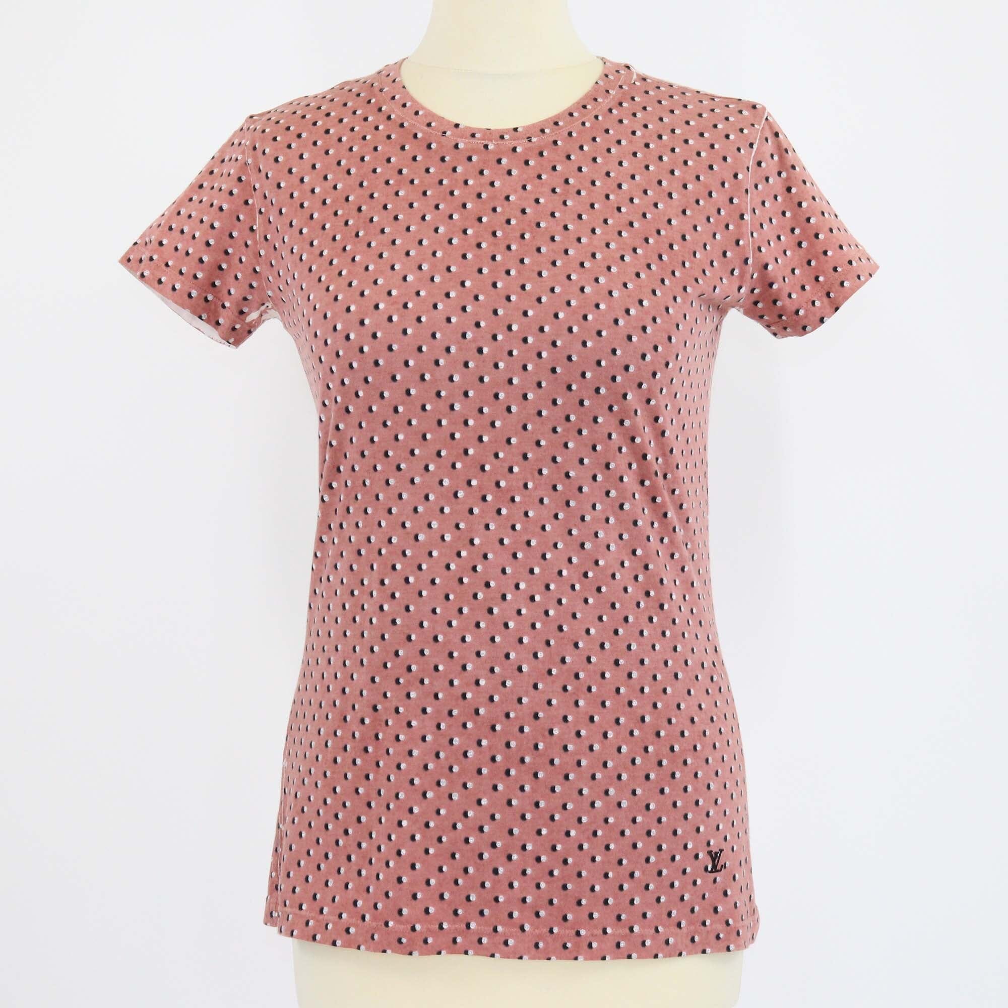 Louis Vuitton Pink Dot Pattern Print Crew Neck T Shirt Womens Louis Vuitton 