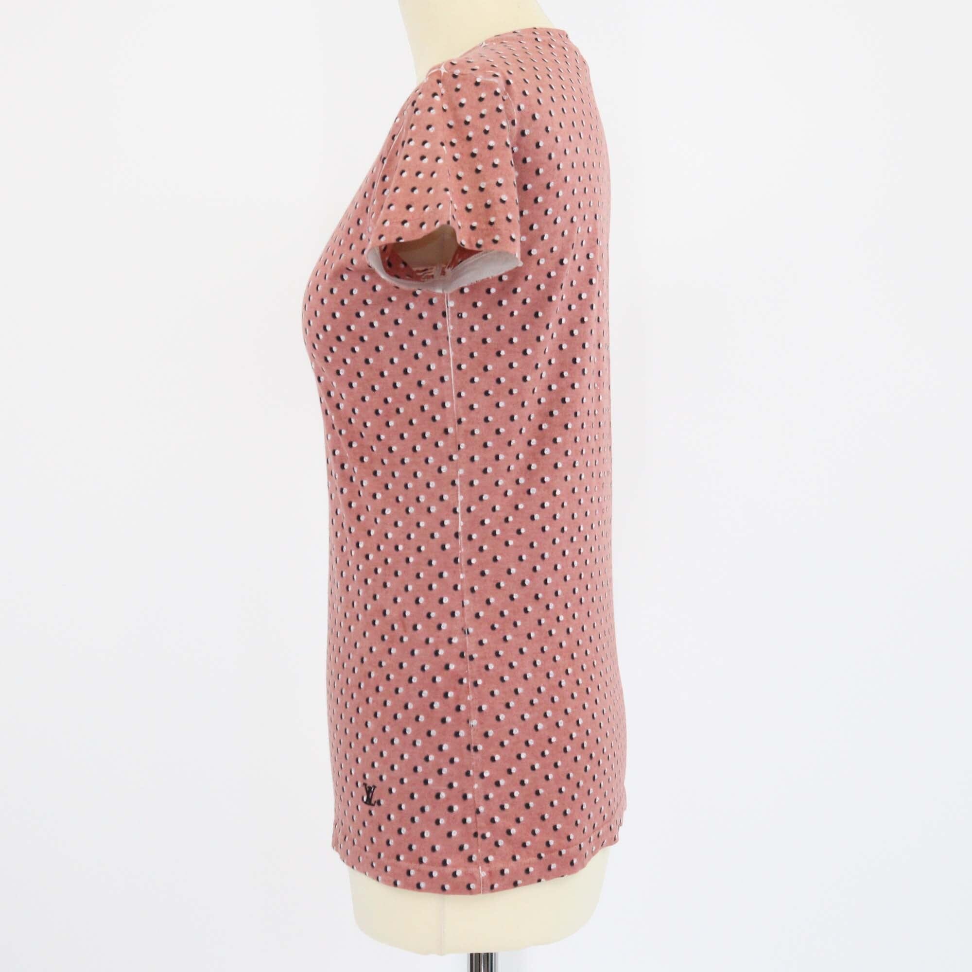 Louis Vuitton Pink Dot Pattern Print Crew Neck T Shirt Womens Louis Vuitton 