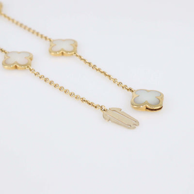 Van Cleef & Arpels 18K Yellow Gold Mother Of Pearl Vintage Pure Alhambra 14 Motif Long Necklace