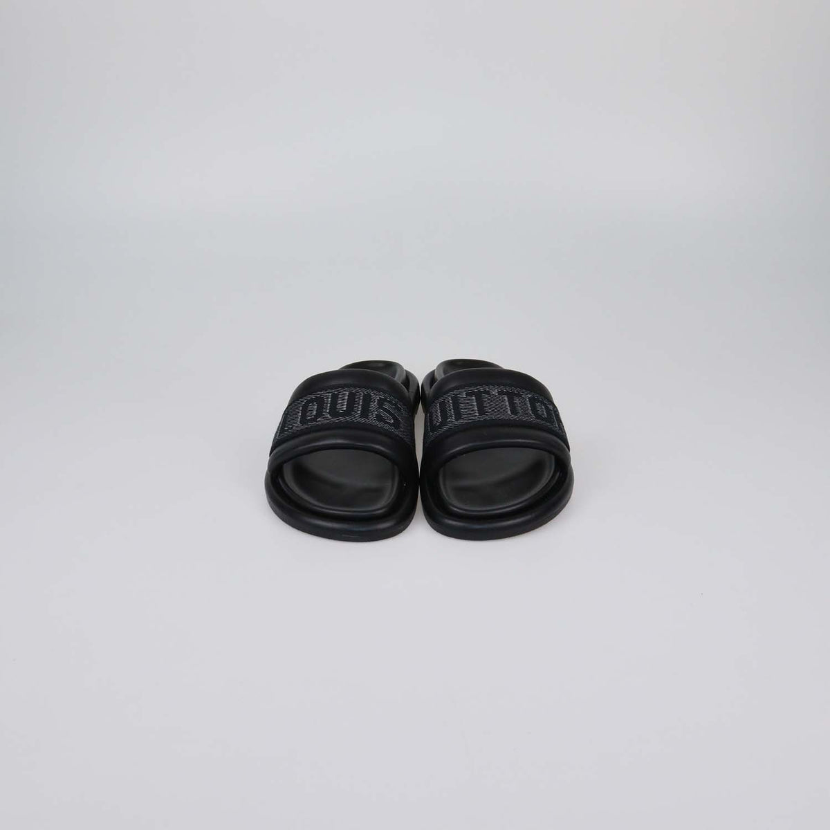 Louis Vuitton Black Leather LV Bliss Slide Sandals