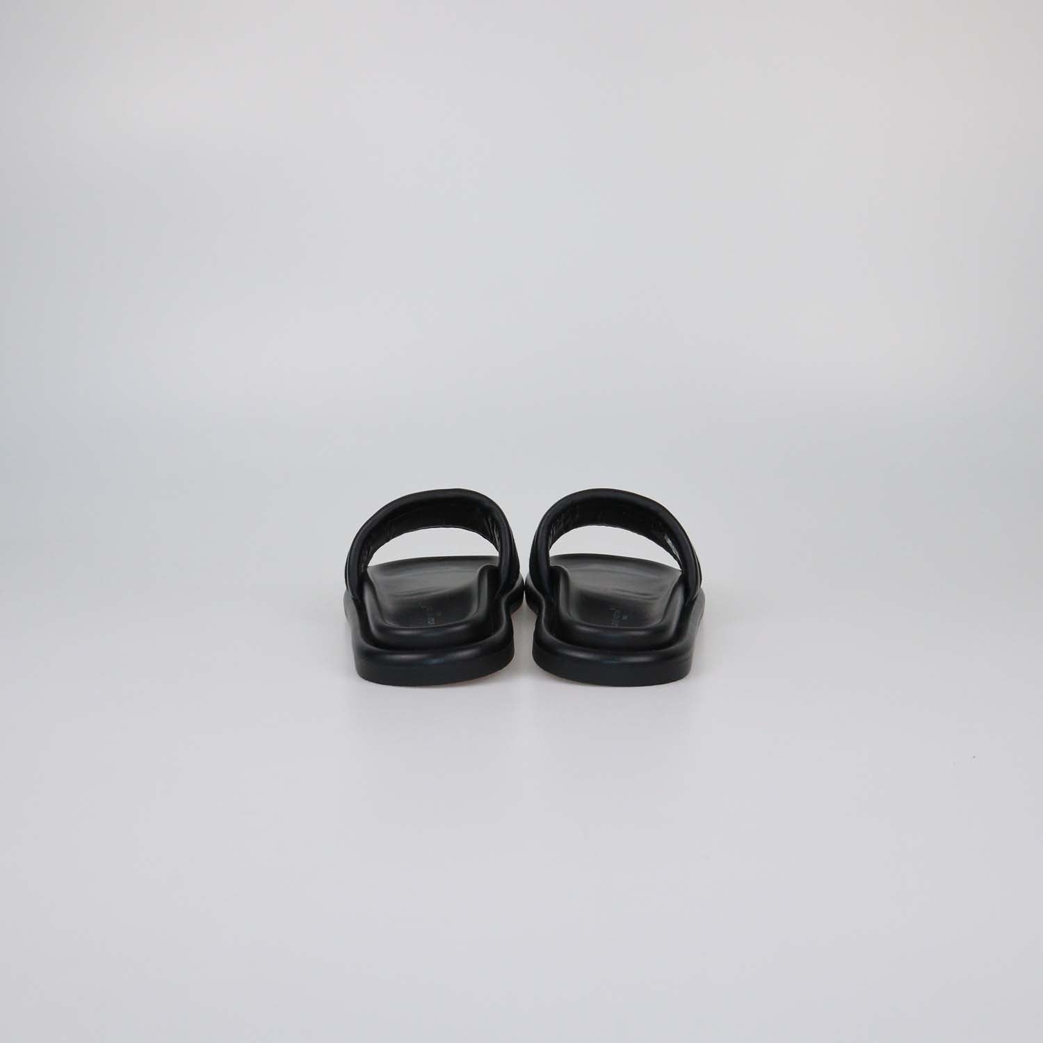 Louis Vuitton Black Leather LV Bliss Slide Sandals