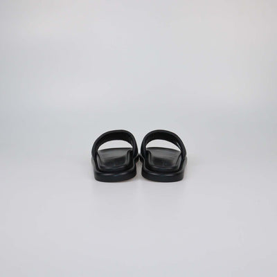 Louis Vuitton Black Leather LV Bliss Slide Sandals