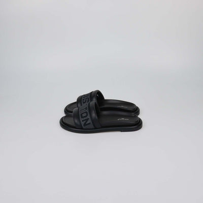 Louis Vuitton Black Leather LV Bliss Slide Sandals