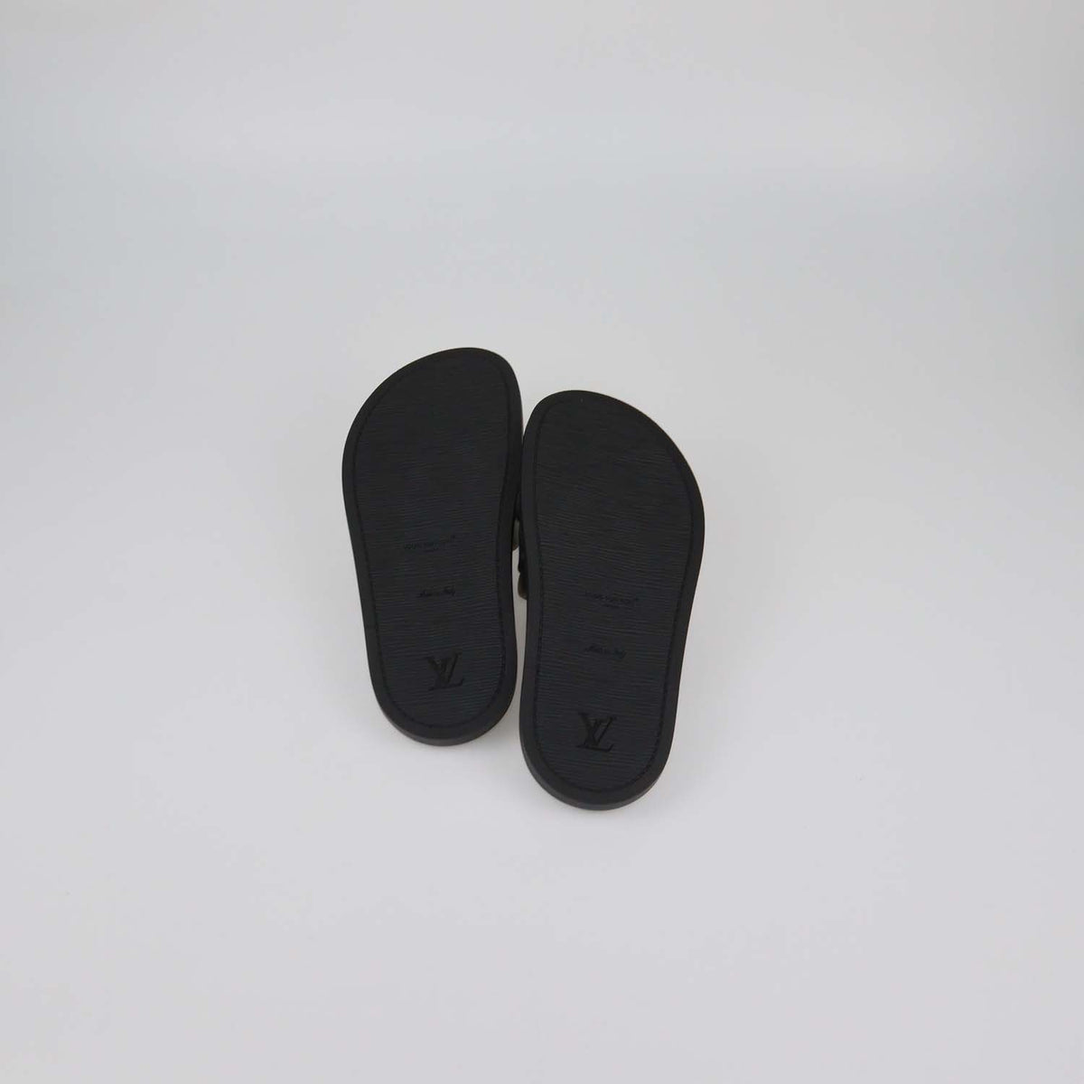 Louis Vuitton Black Leather LV Bliss Slide Sandals