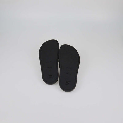 Louis Vuitton Black Leather LV Bliss Slide Sandals