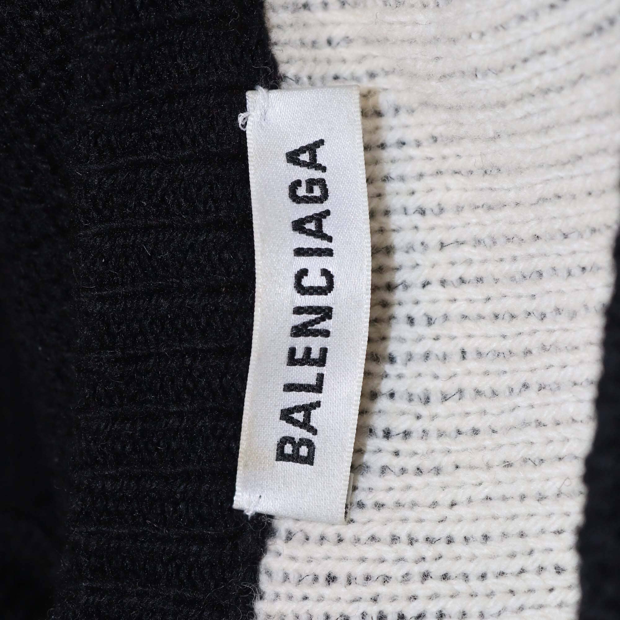 Balenciaga Black/Cream Knitted Logo All Over Sweater Womens Balenciaga 