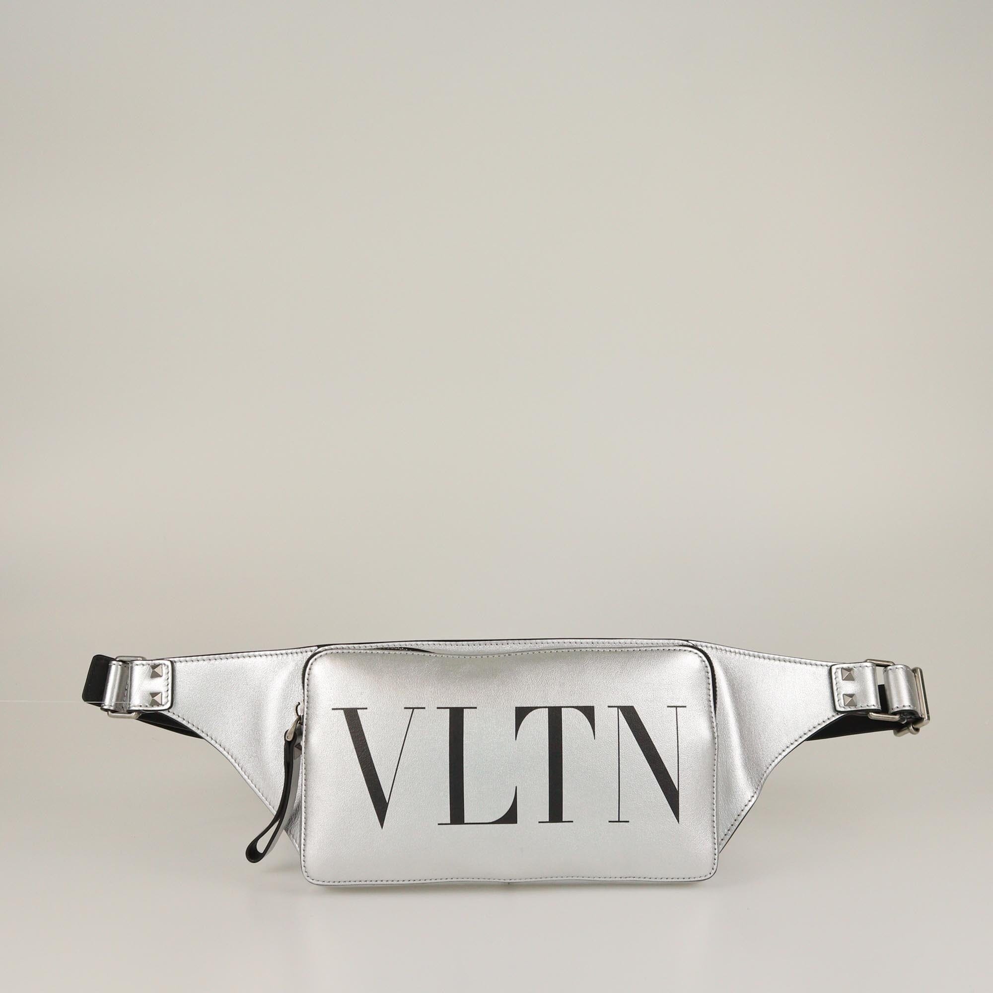 Valentino Metallic Grey VLTN Belt Bag Womens Valentino 