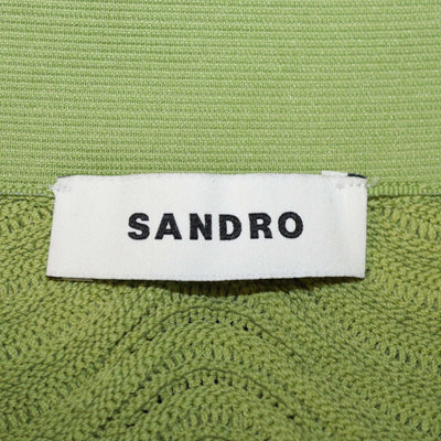 Sandro Green Blend Viscose Textured Knit Mini Skirt