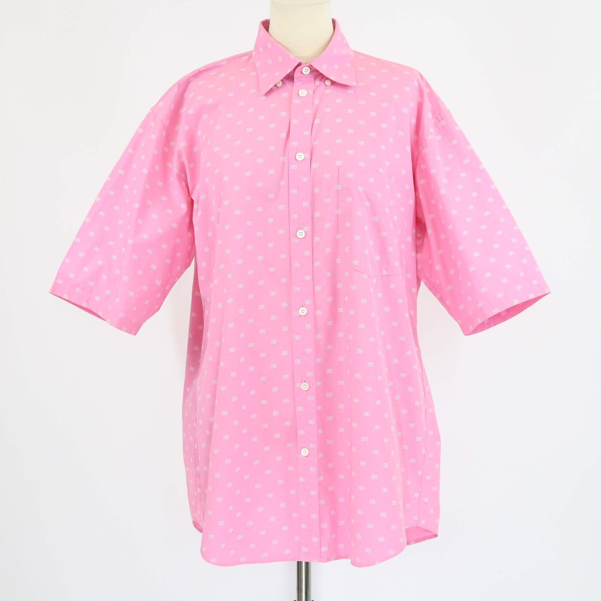 Balenciaga Pink BB Print Oversized Shirt Womens Balenciaga 