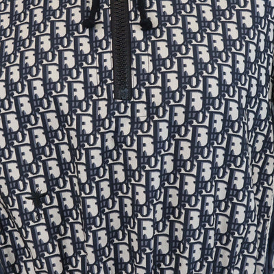 Christian Dior Navy Blue Oblique Jacquard Hooded Mini Dress