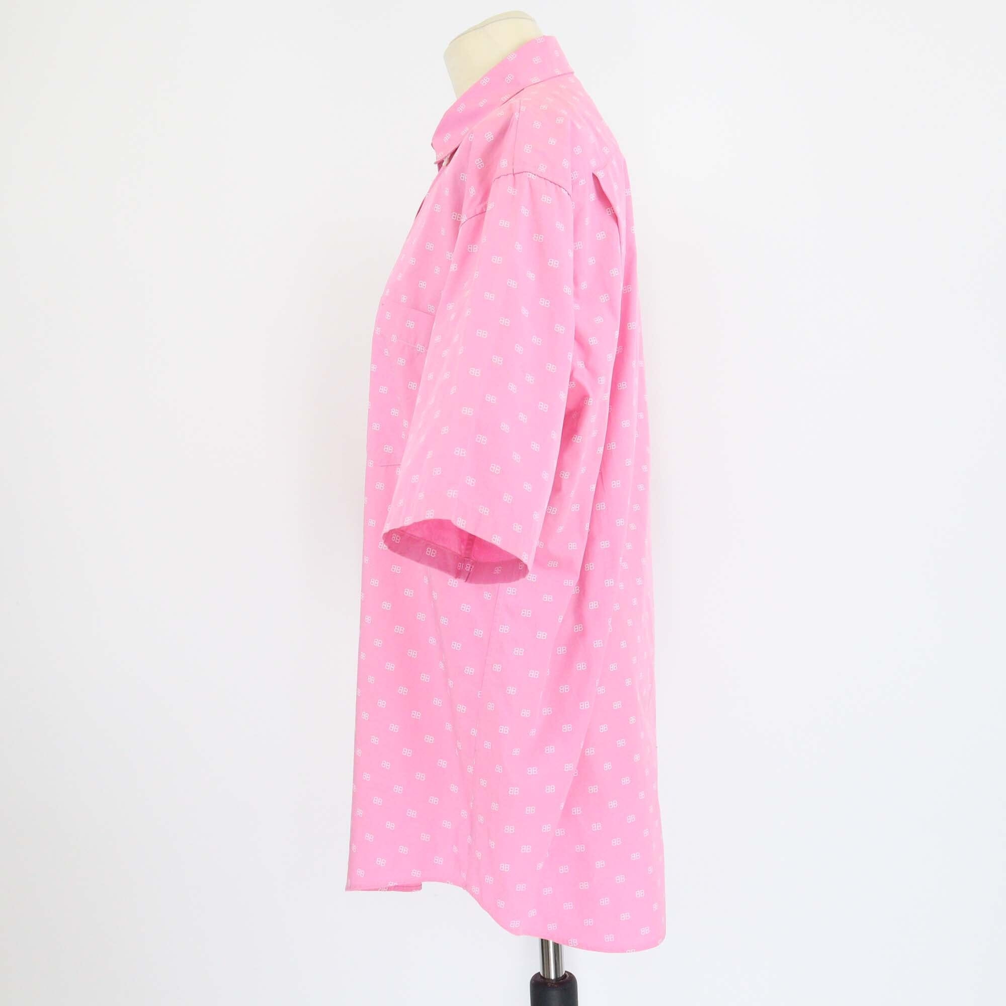 Balenciaga Pink BB Print Oversized Shirt Womens Balenciaga 
