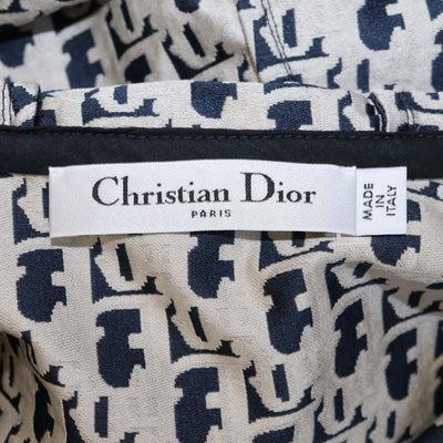 Christian Dior Navy Blue Oblique Jacquard Hooded Mini Dress