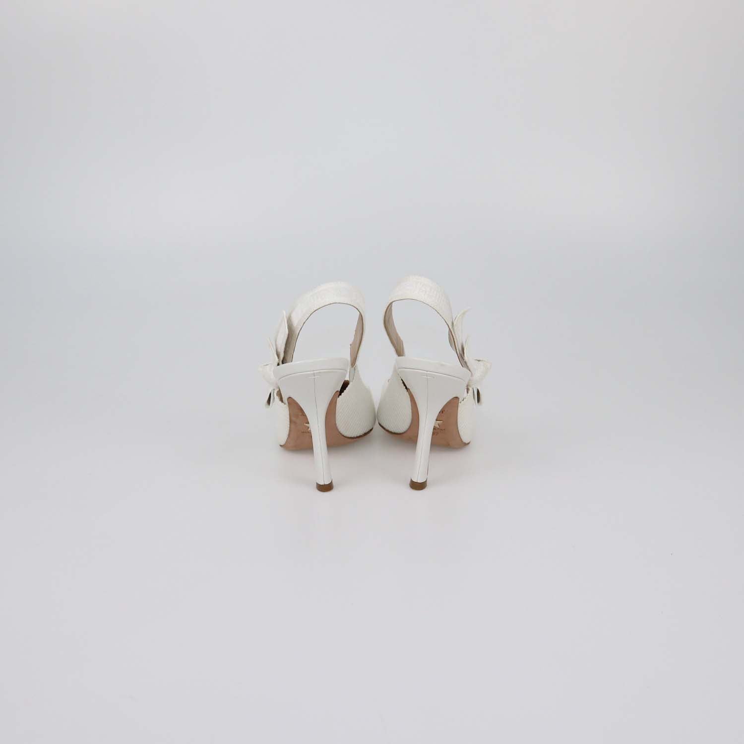 Christian Dior White Fabric J'Adior Slingback Pumps