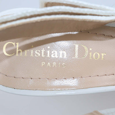 Christian Dior White Fabric J'Adior Slingback Pumps