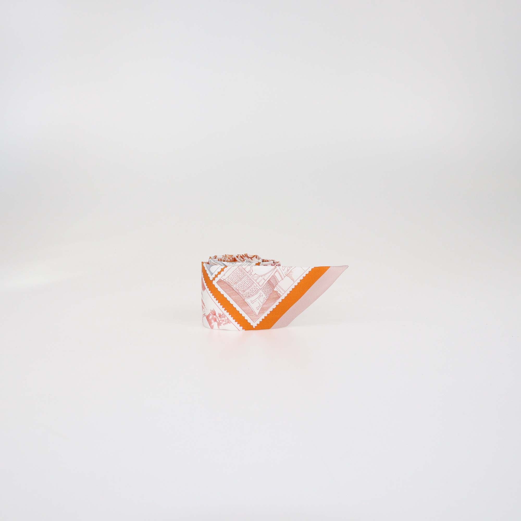 Hermes Multicolor Le Philateliste du Faubourg Silk Twilly Scarf