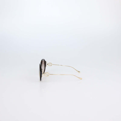 Gucci Brown Tortoise Gradient GG Round Sunglasses
