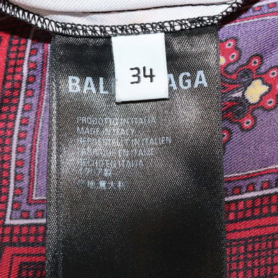 Balenciaga Multicolor Jersey Multi Print Pleated Midi Dress