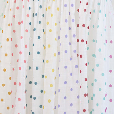 Zimmermann White/Multicolor Cotton Polka Dot Print Strapless Midi Dress