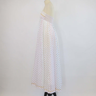 Zimmermann White/Multicolor Cotton Polka Dot Print Strapless Midi Dress