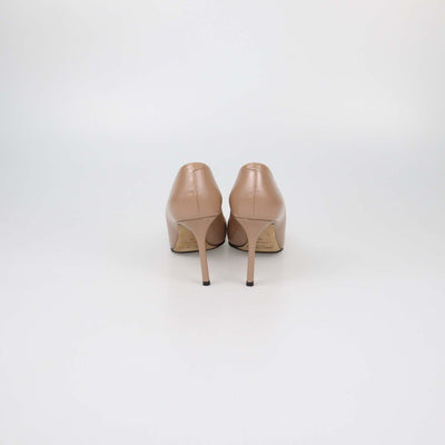 Jimmy Choo Beige Textured Patent Leather Romy Pumps