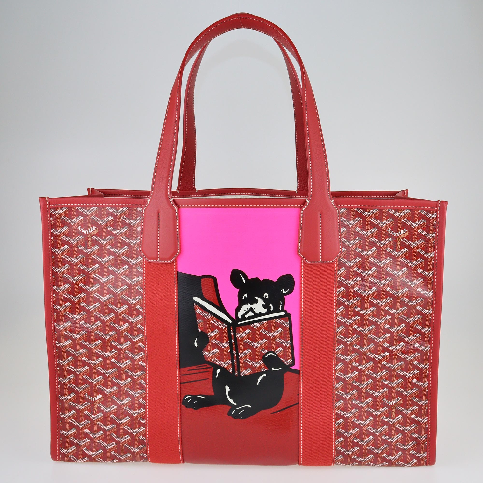 Red Chevron Print Villette MM Tote Bag Bags Goyard 