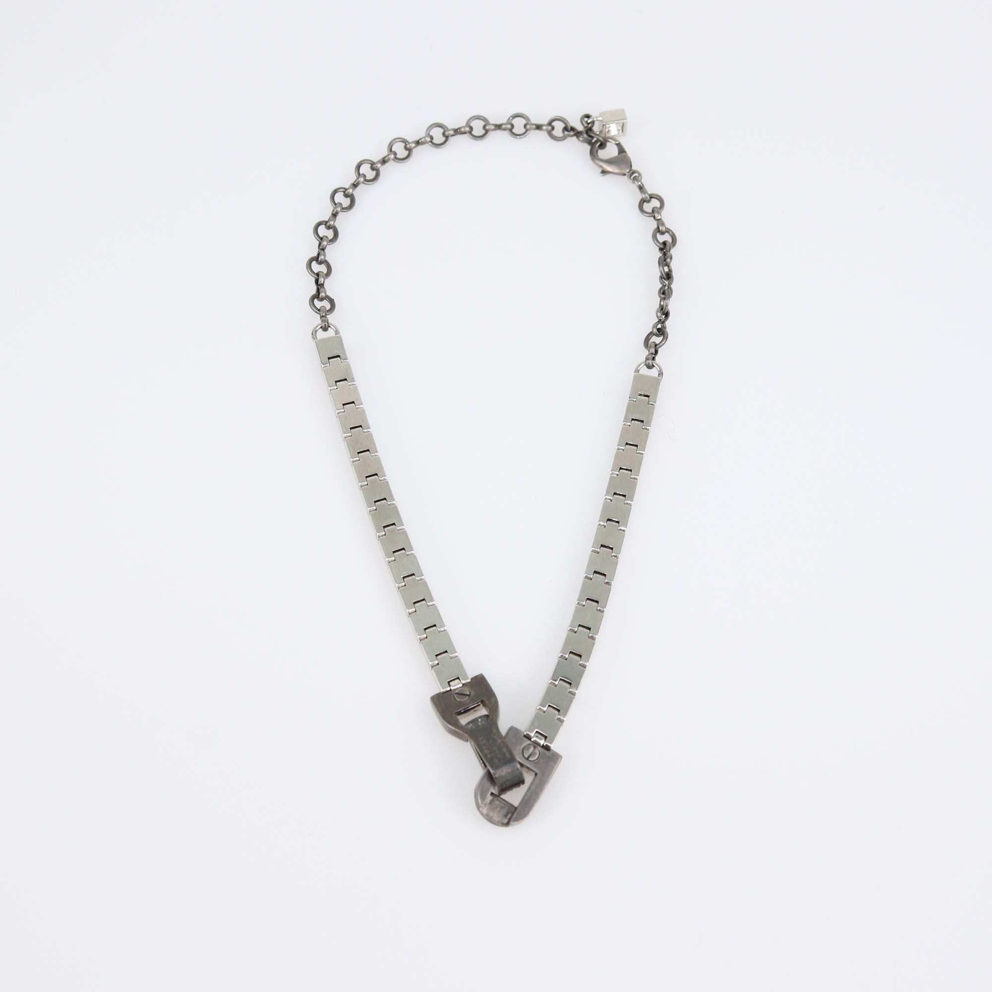 Lanvin Art-Deco Two-Tone Metal Cube Crystal Choker Necklace